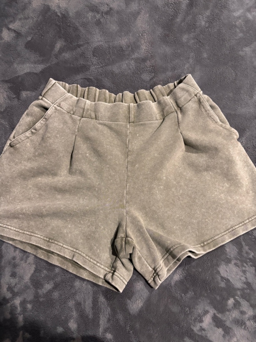 aerie Olive High-Waist Elastic Pullover Shorts